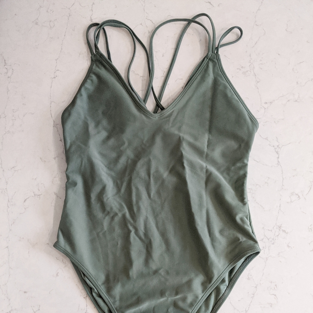 Muted Evergreen H&M One Piece Swimsuit